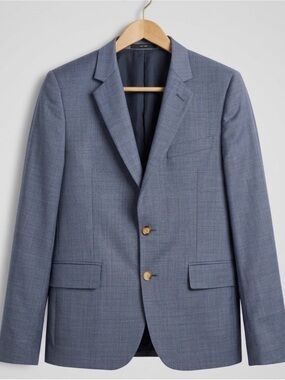 Paul Smith Soho Fit 2 Button Blazer, Light Blue-Grey, 38R, EUC